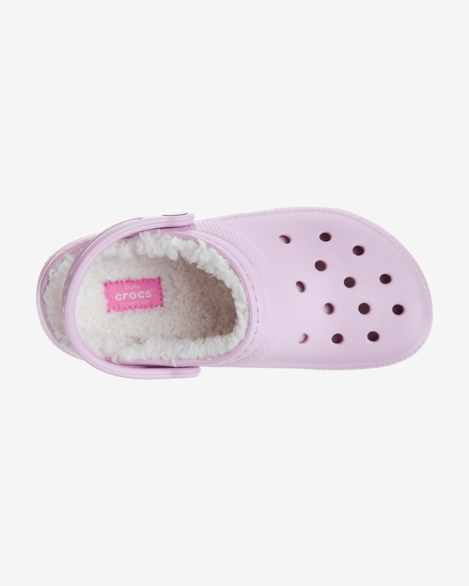 pink crocs with fuzz